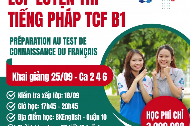 Chương trình luyện thi Tiếng Pháp TCF B1